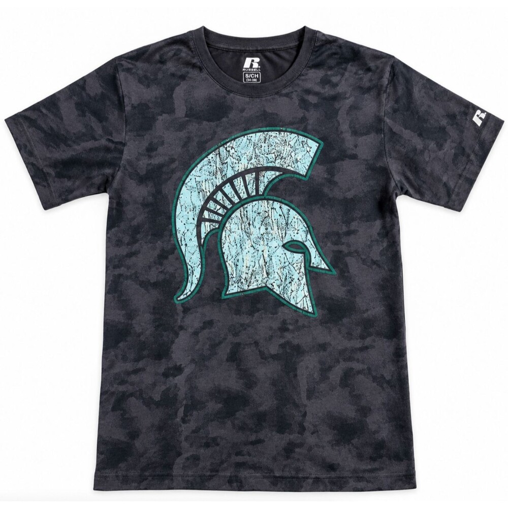 Russell Michigan State Spartans Mens S Gray Graphic T Shirt Msu NCAA Crew Neck